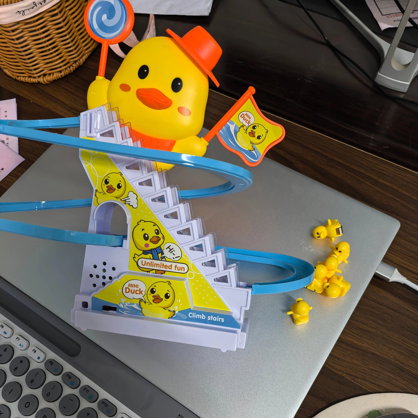 Duck Climbing Stairs Musical Toys with Lights and Music for Children Birthday Gifts Ducklings