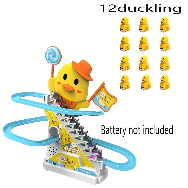 Duck Climbing Stairs Musical Toys with Lights and Music for Children Birthday Gifts Ducklings