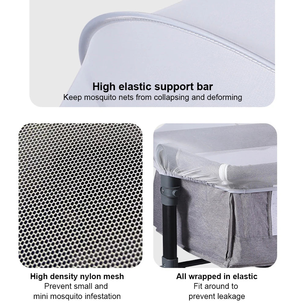 Foldable Mosquito Net Breathable Folding Crib Cover Crib Tent for Baby Crib