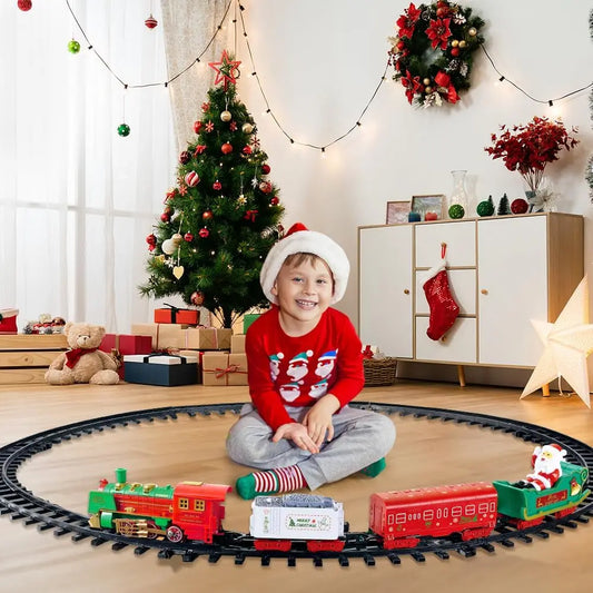 Hanging Christmas Train Set Toy Light and Sound Train Around Christmas Tree Decoration Gift Indoor Home Toys for Kids