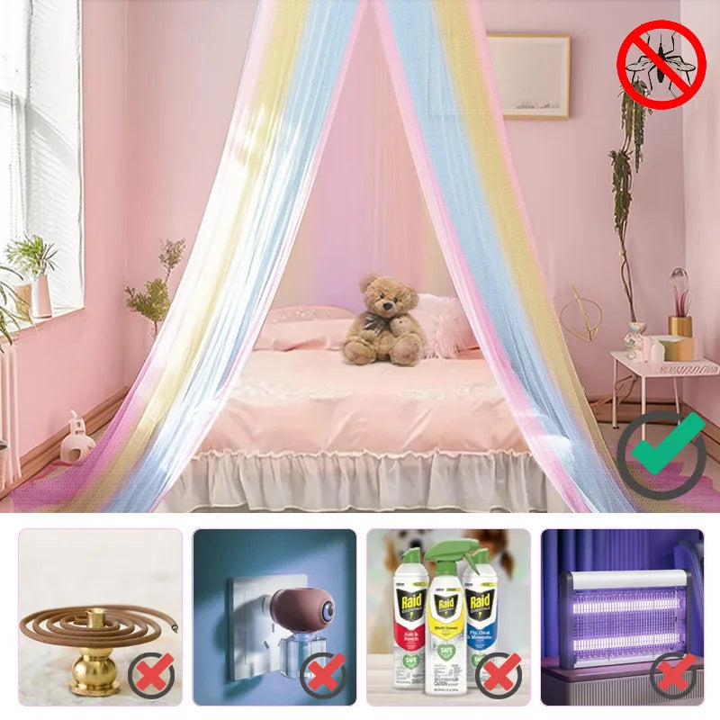 Baby Bedroom Curtain Nets Dome Rainbow Princess Mosquito Net for Crib Newborn Infants Bed Canopy Tent  Kids Bedding Room Decor