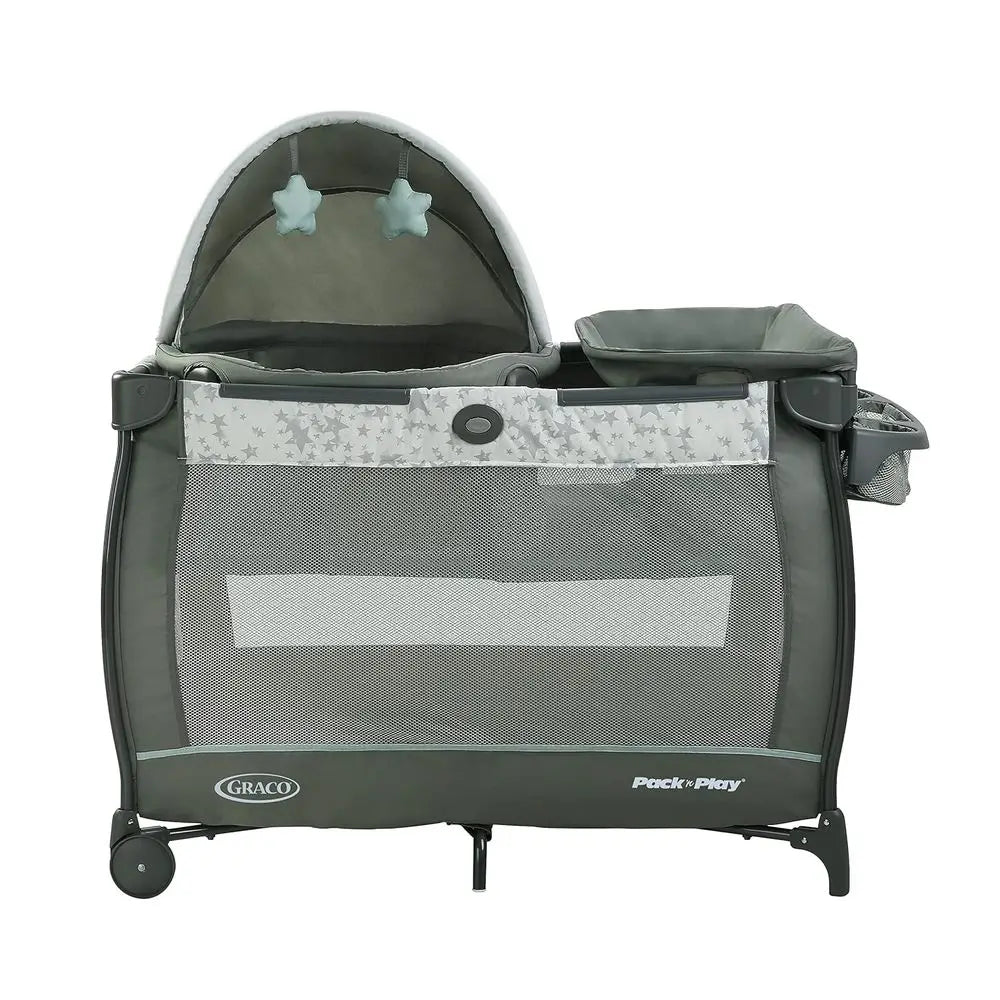 Portable Travel Bassinet with UV Protection, Full-Size Bed, and Diaper Station