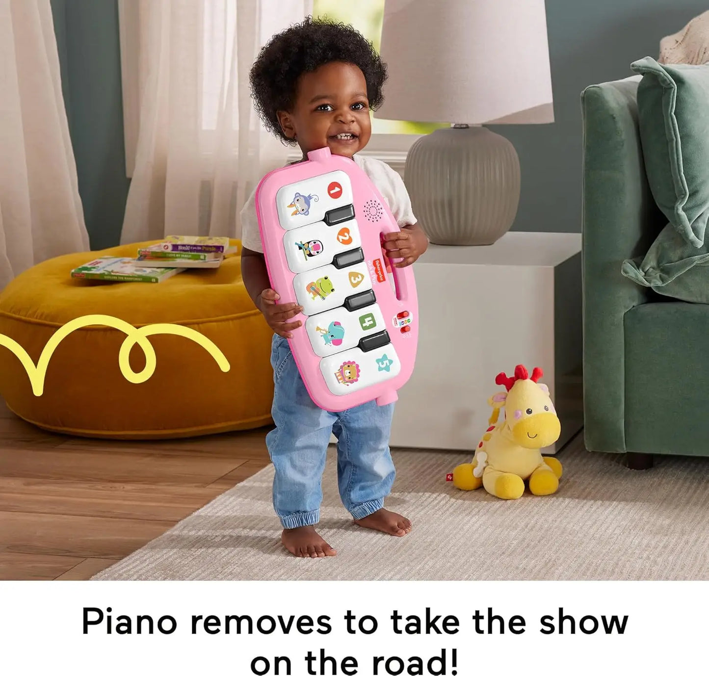 Baby Musical Toy Set with Glow & Grow Kick & Play Piano Gym and Rattle Maracas for Newborns Ages 0+ Months