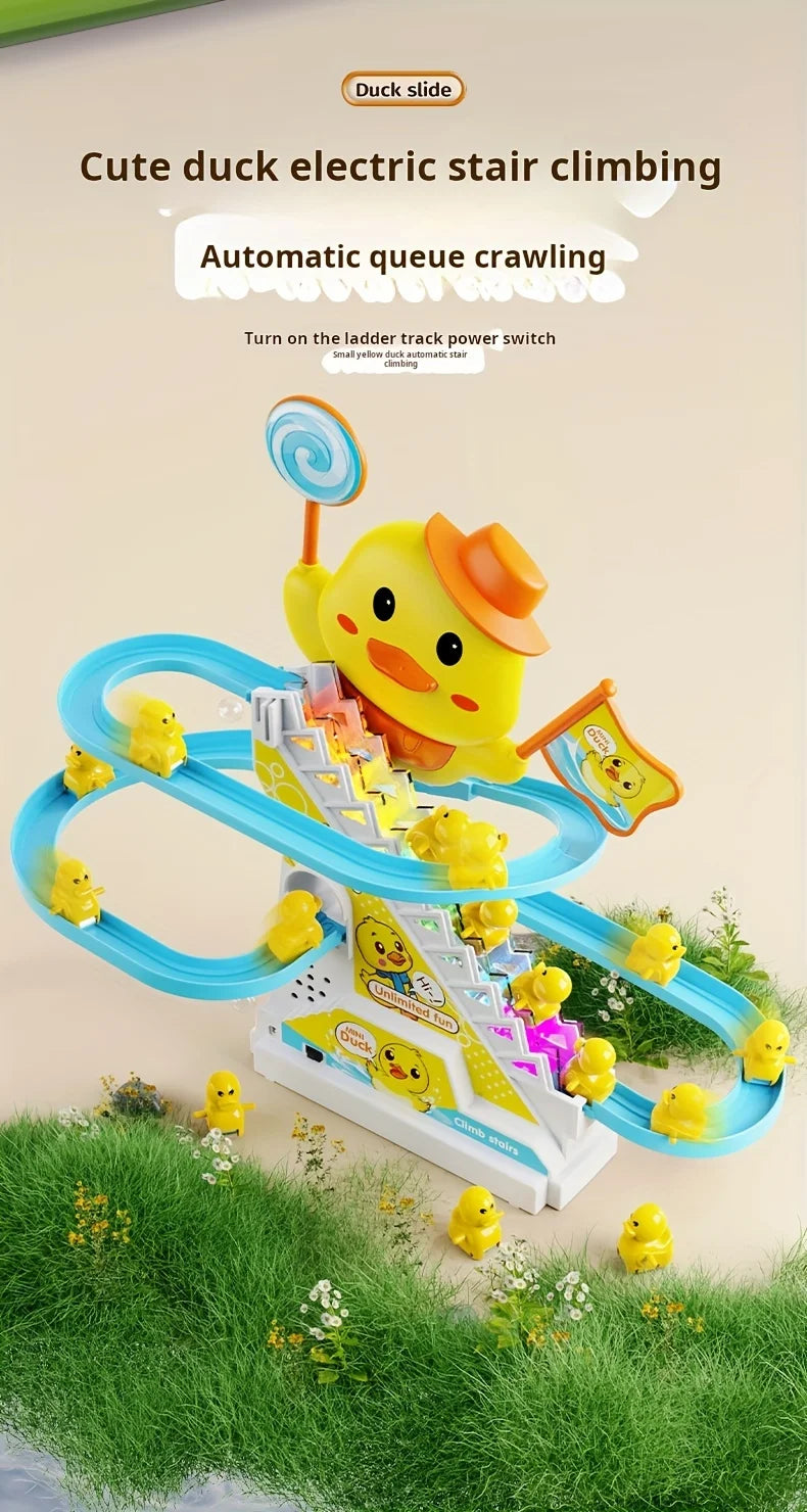 Duck Climbing Stairs Musical Toys with Lights and Music for Children Birthday Gifts Ducklings