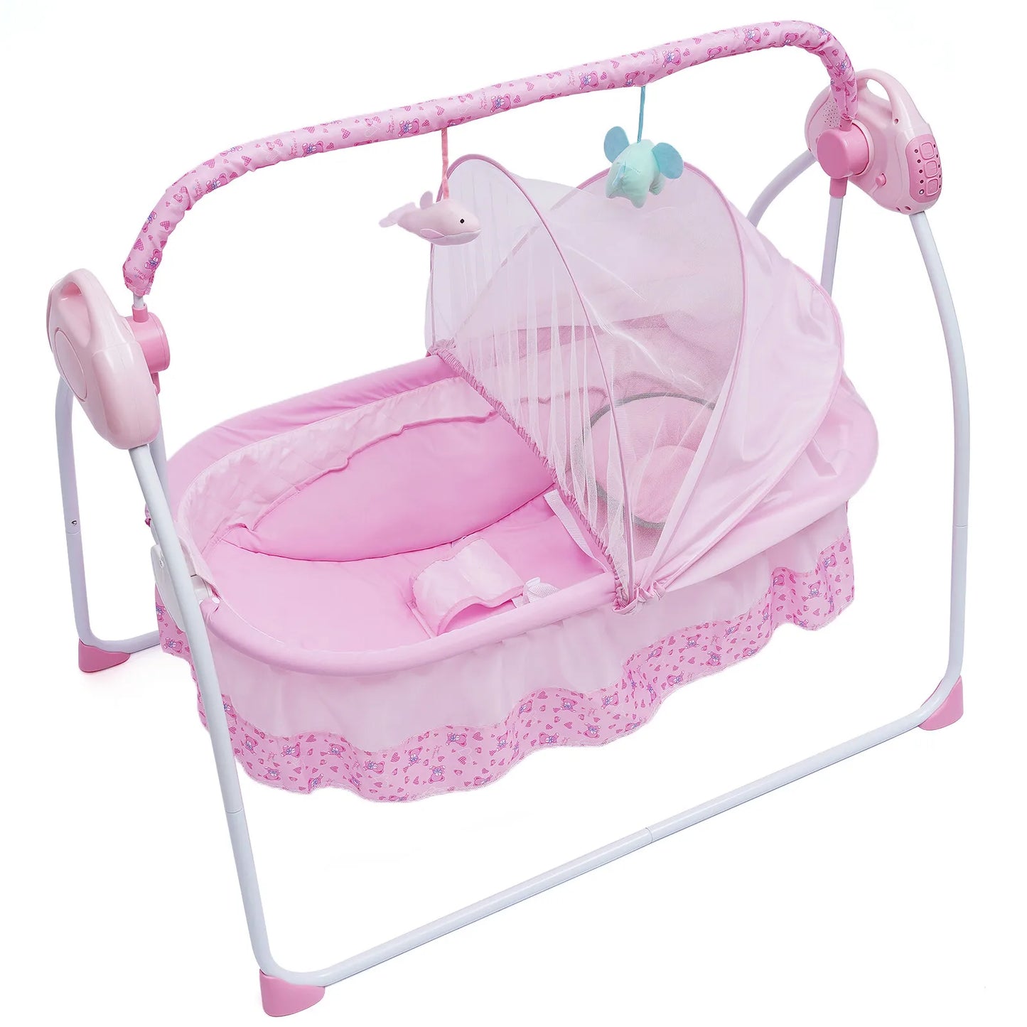 Electric Kids Crib Cradle Auto Swing Newborn Bassinet Sleep Bed Kids Bluetooth