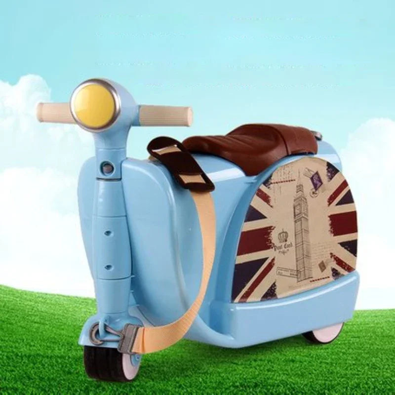 Children Travel luggage locker boy girl Can sit to ride car toy Accept 50KG baby Multifunction creative suitcase kids Drag box
