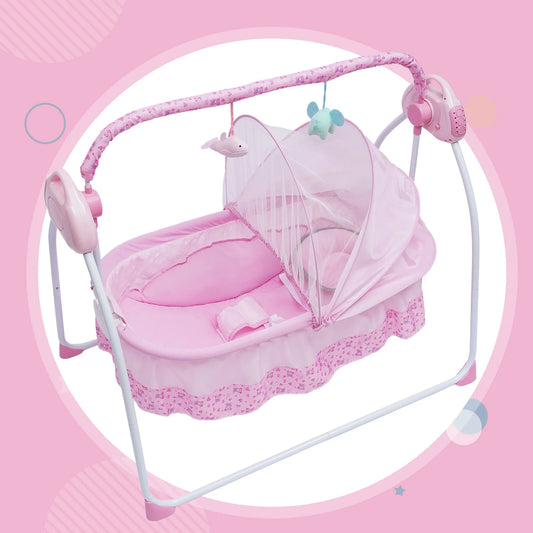 Electric Kids Crib Cradle Auto Swing Newborn Bassinet Sleep Bed Kids Bluetooth