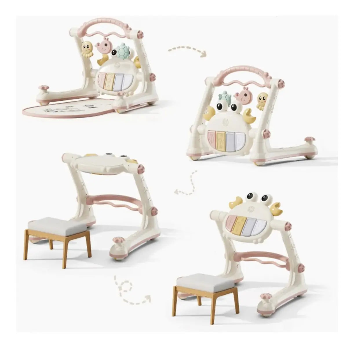 Baby Activity Gym with Kick Piano & Walker – Suitable for 0-6 Months to 1 Year